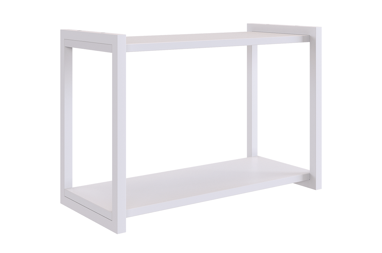 Полка Юниор (белое дерево/белый муар)