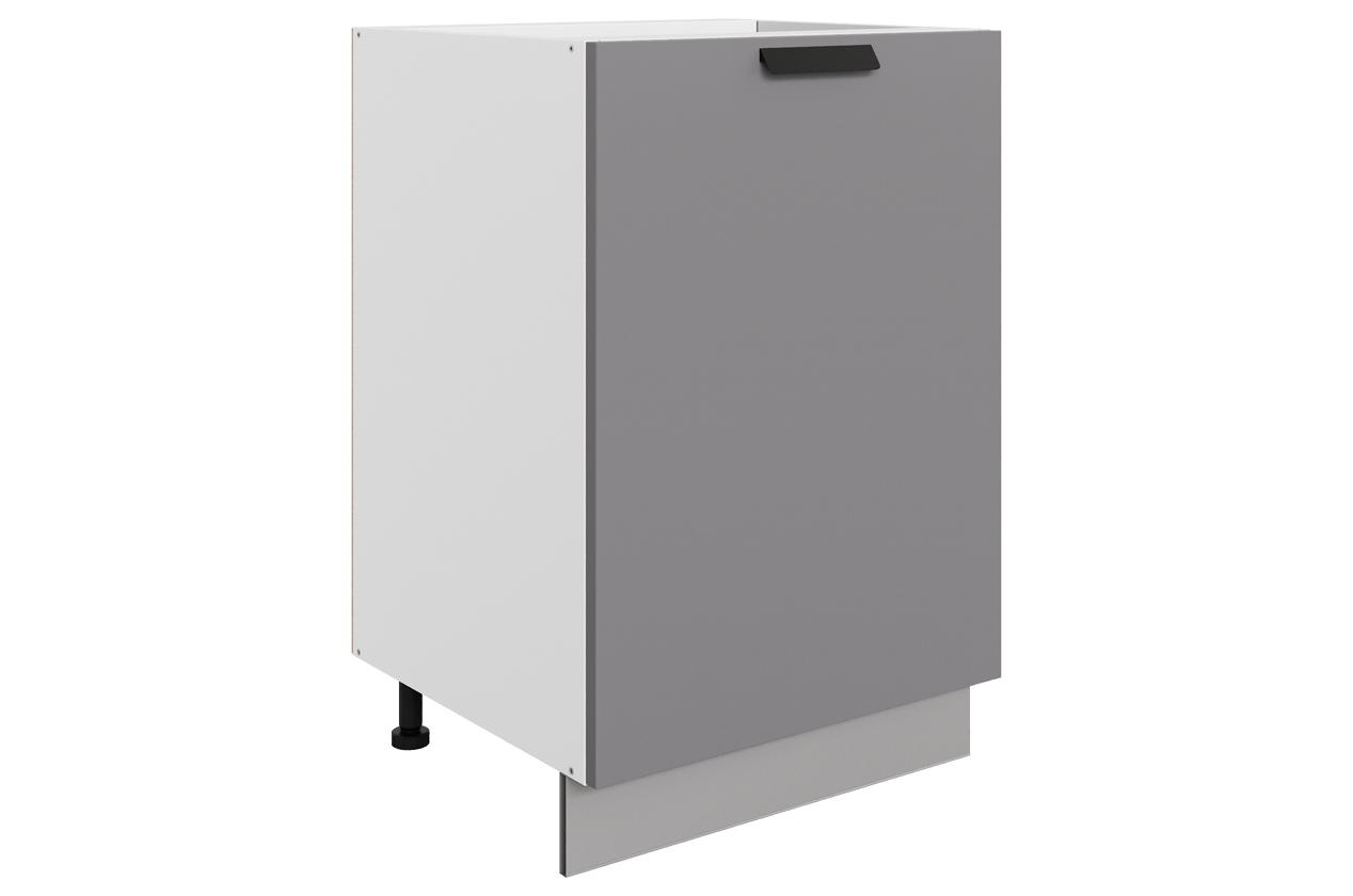 Джаз Шкаф рабочий L500 (1 дв. гл.) (эмаль) (белый/серый)