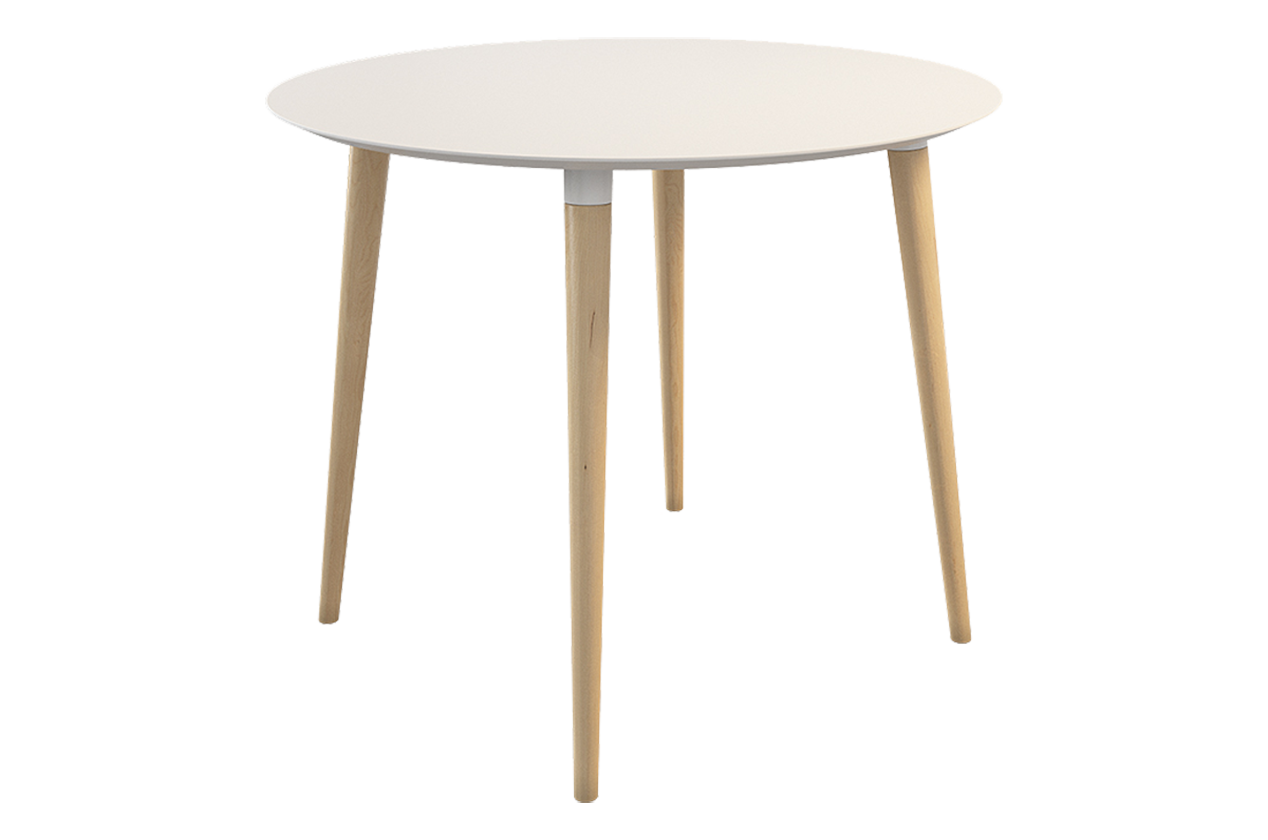 Стол обеденный Сканди 2 (белый/светлый лак)