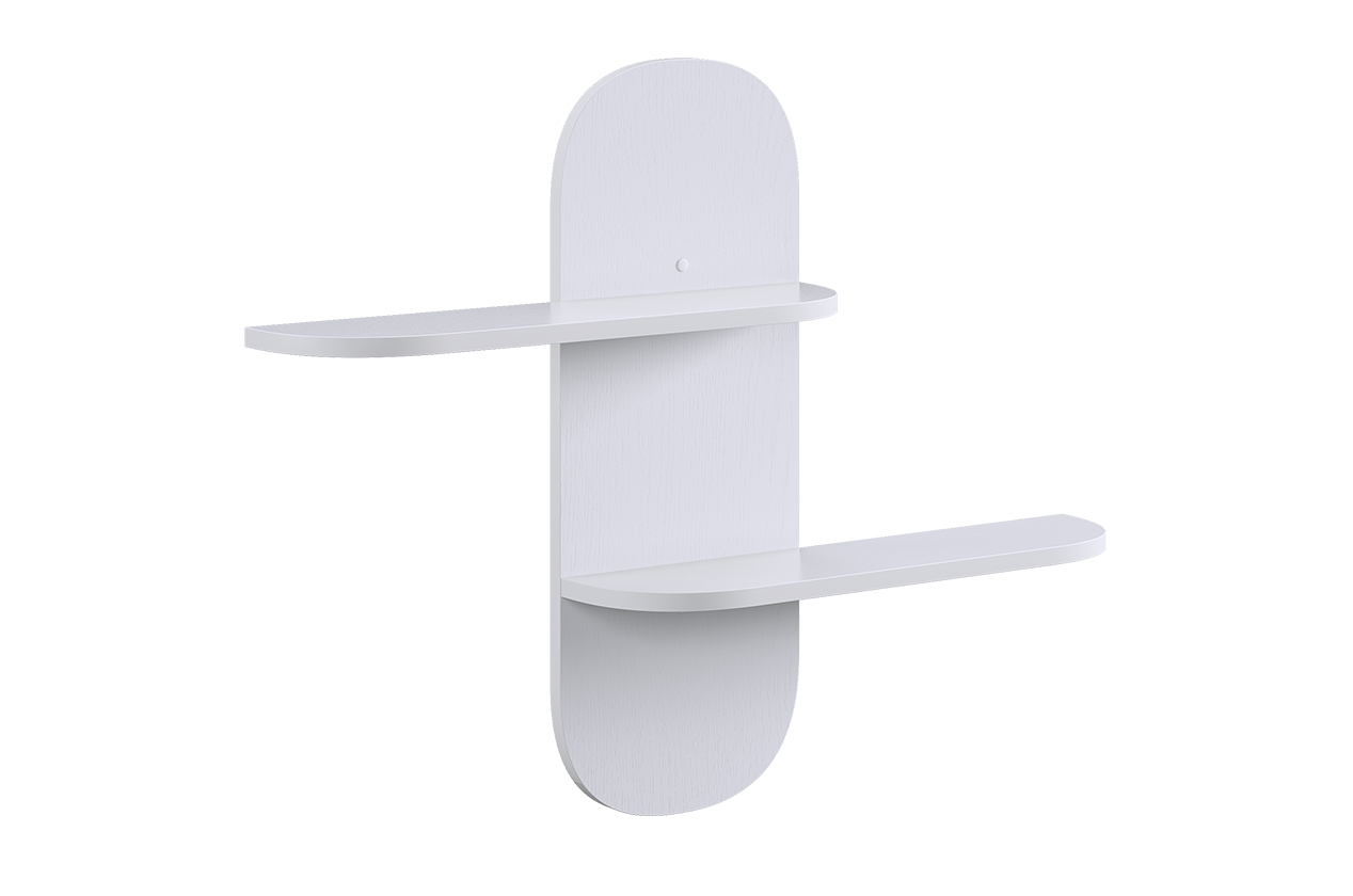 Милана Полка навесная 2 (белое дерево)