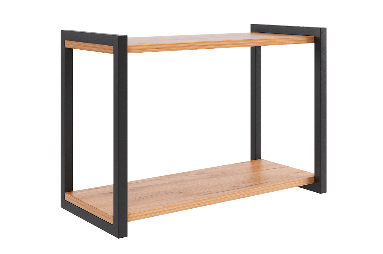 Полка Юниор (дуб крафт золотой/черный муар)