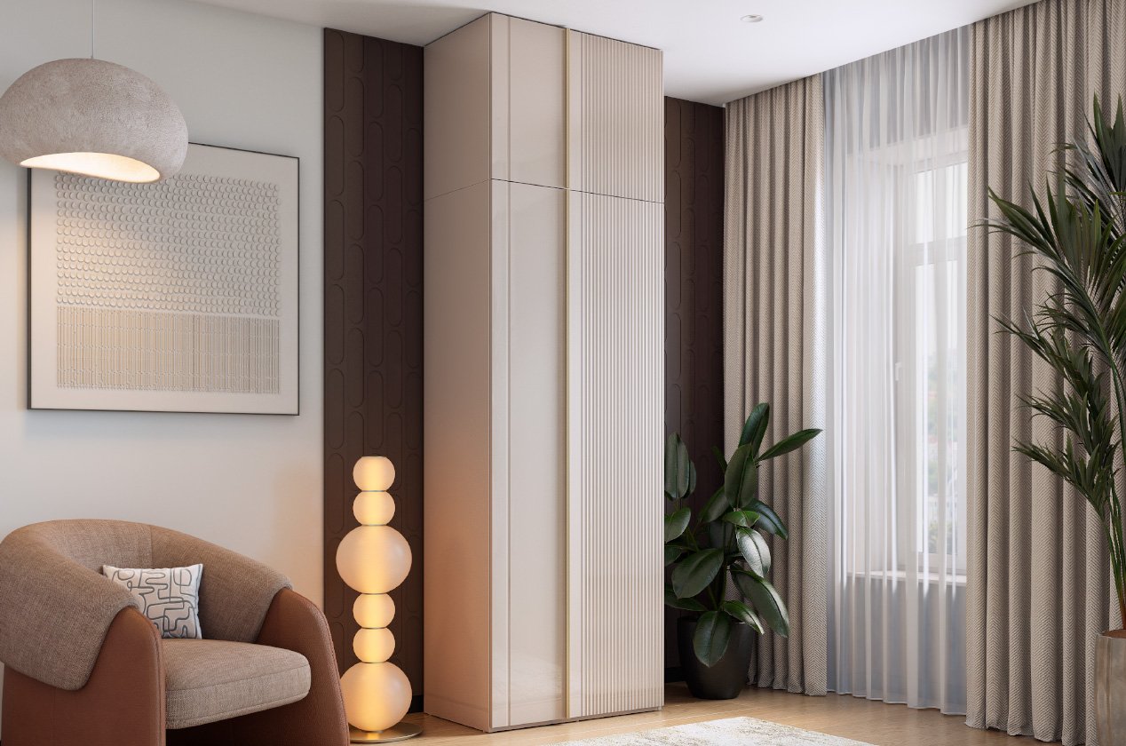 Шкаф двухдверный "Диор К3" (кашемир/золото матовое)