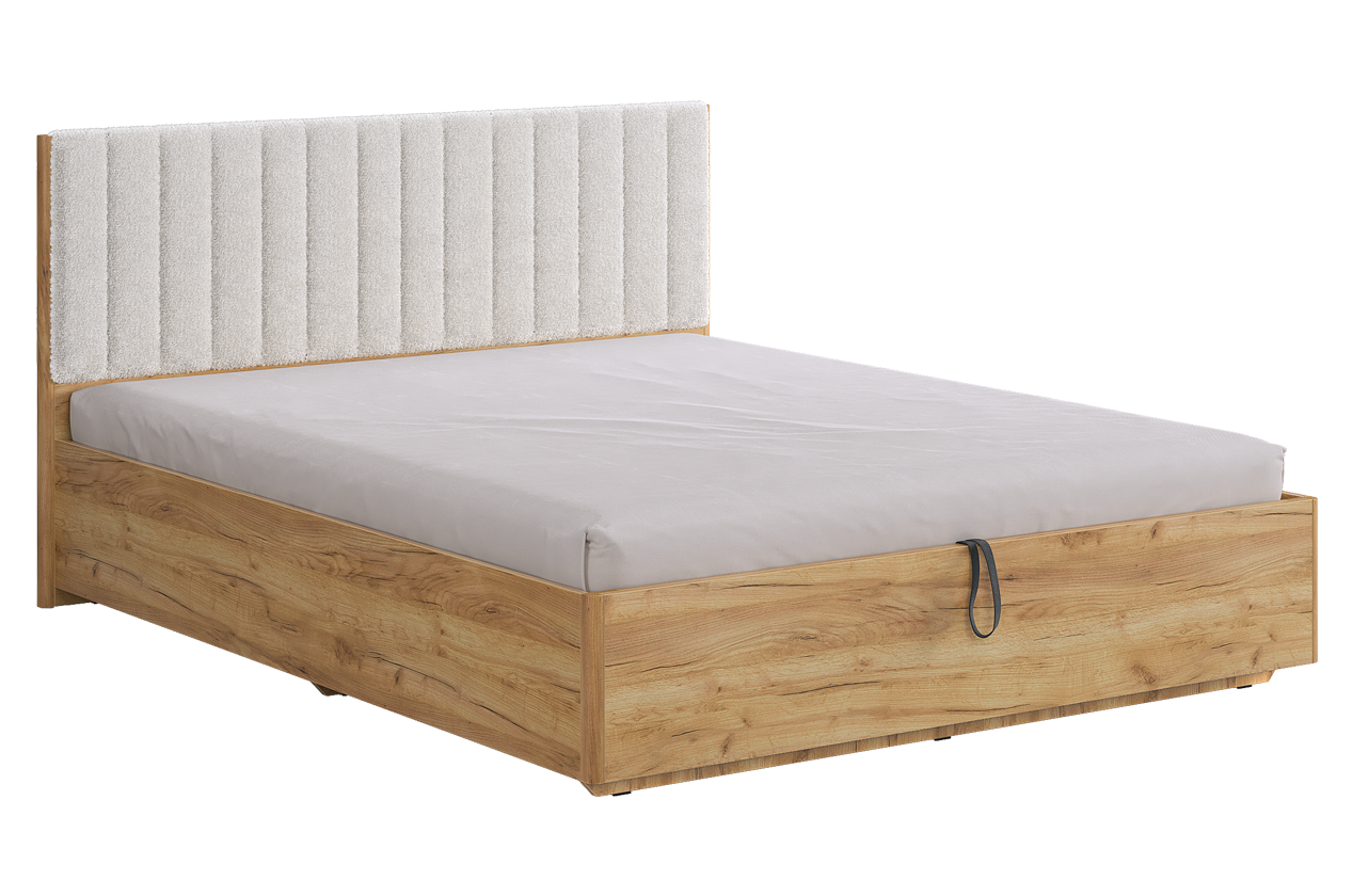 Каркас кровати Юлия 160х200 см (дуб крафт золотой/белый (плюш))