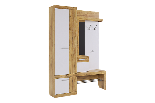 Прихожая Алекс (дуб крафт золотой/белое дерево)