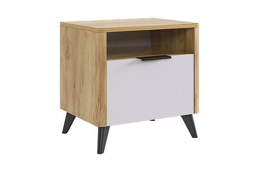 Адам Тумба прикроватная (дуб крафт золотой/белое дерево)