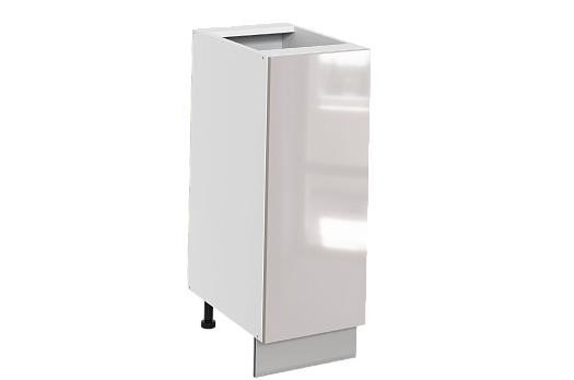 Кристи Шкаф рабочий L300 (1 дв. гл.) (эмаль) (белый/дымчатый глянец)