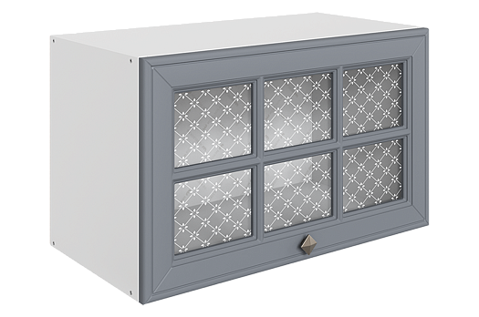 Мишель Шкаф навесной L600 Н360 (1 дв. рам.) (эмаль) (белый/серый)