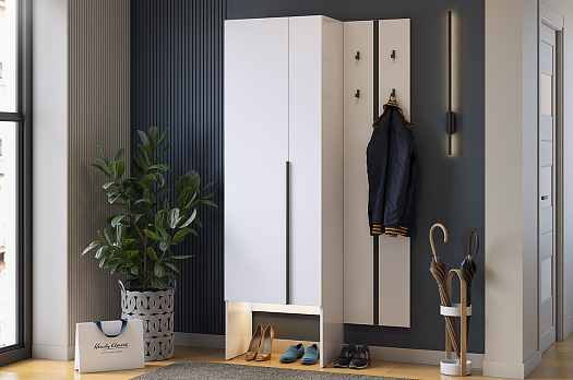 Прихожая "Мебельсон К26" (1000х350х1950) (белое дерево)