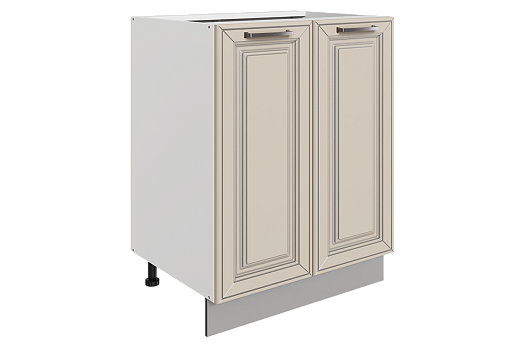 Атланта Шкаф рабочий L600 (2 дв. гл.) (эмаль) (белый/сливки патина платина)