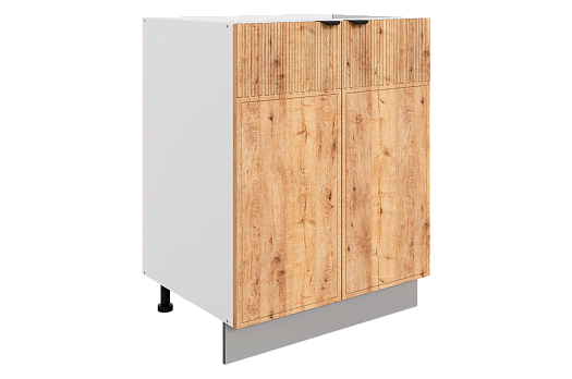 Бариста Шкаф рабочий L600 (2 дв. гл.) (белый/дуб европейский матовый)