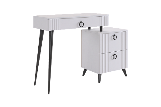 Ева Туалетный столик (без зеркала) (белое дерево/белый матовый)