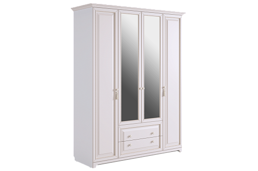 Белла Шкаф 4-створчатый (белый/джелато софт)