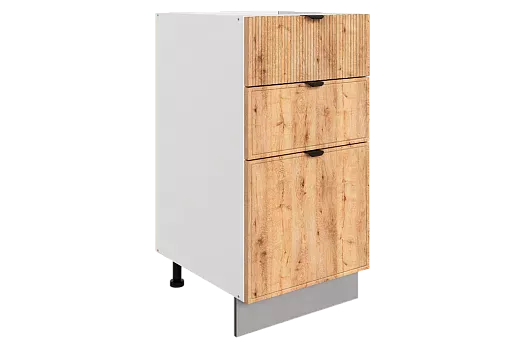 Бариста Шкаф рабочий L400 Старт (3 ящ.) (белый/дуб европейский матовый)