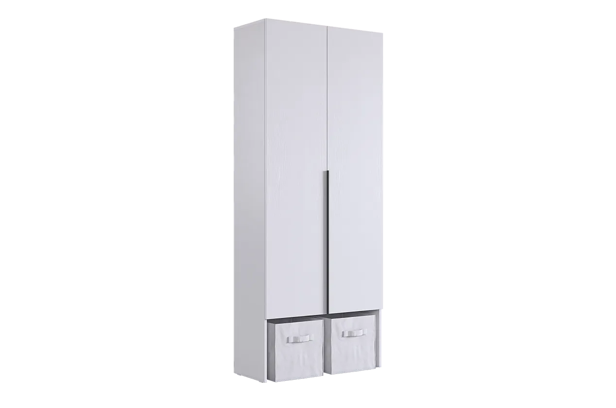 Баско Шкаф двухдверный L800 (белое дерево)