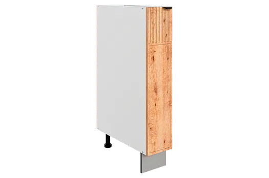 Бариста Шкаф рабочий L150 (1 дв. гл.) (левый) (белый/дуб европейский матовый)