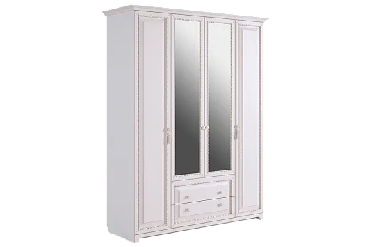Белла Шкаф 4-створчатый (белый/джелато софт)