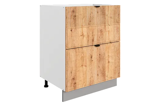 Бариста Шкаф рабочий L600 Старт (2 ящ.) (белый/дуб европейский матовый)