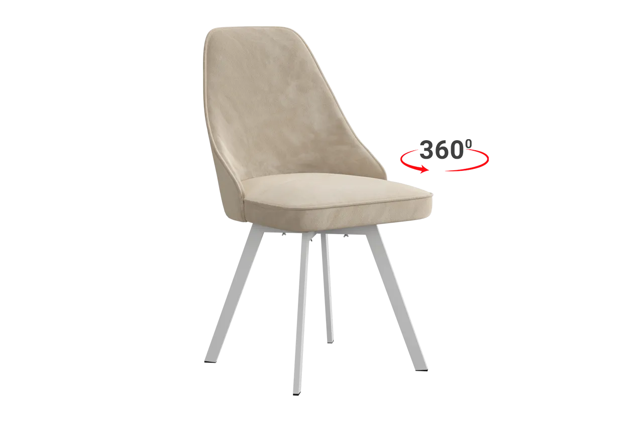 Стул Милан 2 Т2П (пломбир (велюр)/белый)