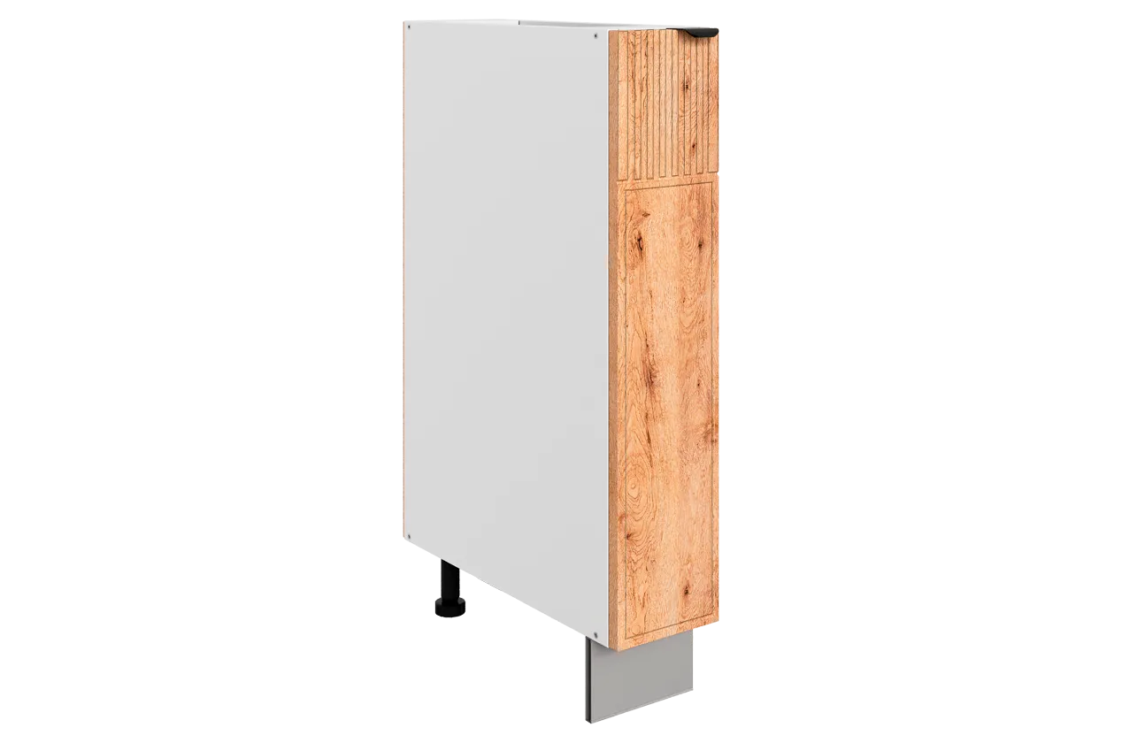 Бариста Шкаф рабочий L150 (1 дв. гл.) (левый) (белый/дуб европейский матовый)