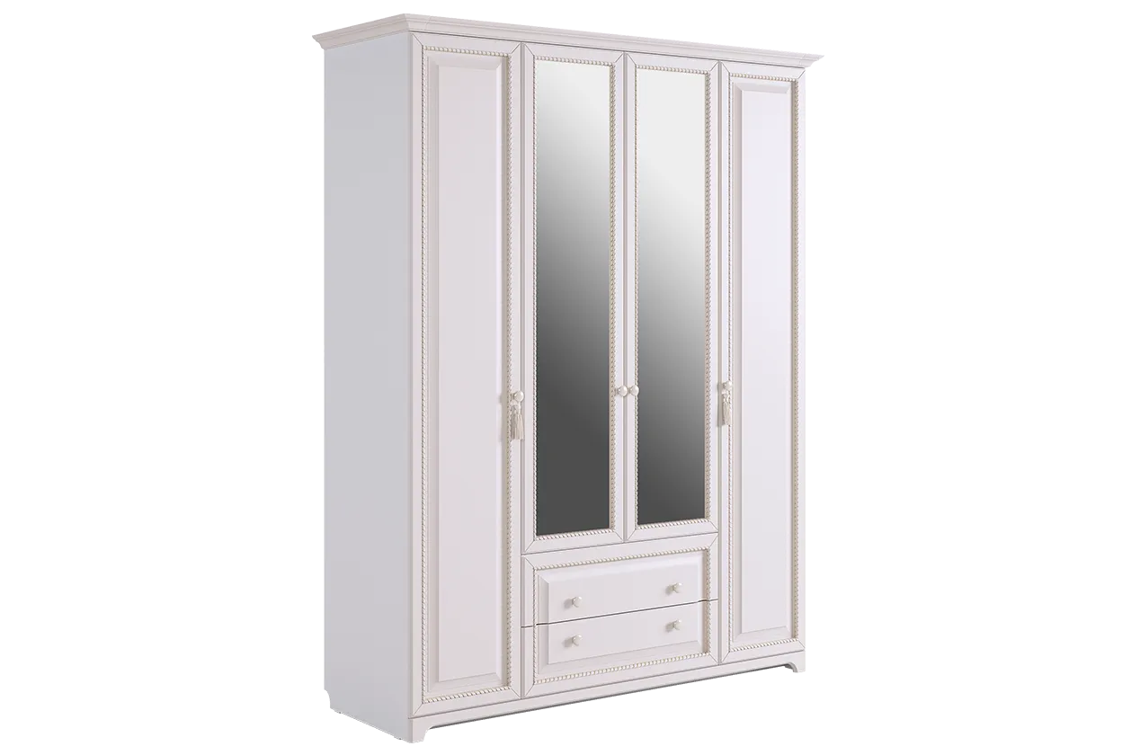 Белла Шкаф 4-створчатый (белый/джелато софт)